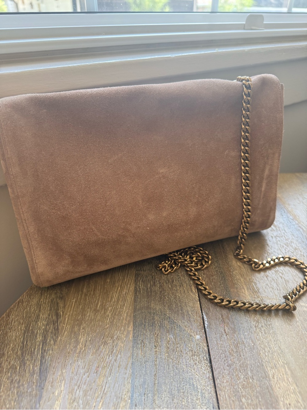 Authentic Saint Laurent Medium Kate Reversible Suede Leather Shoulder Bag Blush - Picture 16 of 16